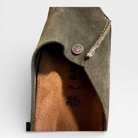 Birkenstock Zermatt Premium Suede Leather Clogs Thyme Size 36 / 5 - Picture 6 of 7